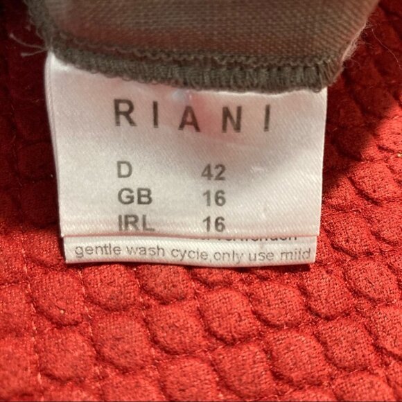 RIANI Sz 12 100% Linen Knee Length Unlined Pockets Zipper Closure Dress - Picture 7 of 9